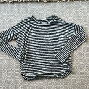 Rag & Bone “The Knit” Striped Long Sleeve Tee – Heather Gray/Black – S